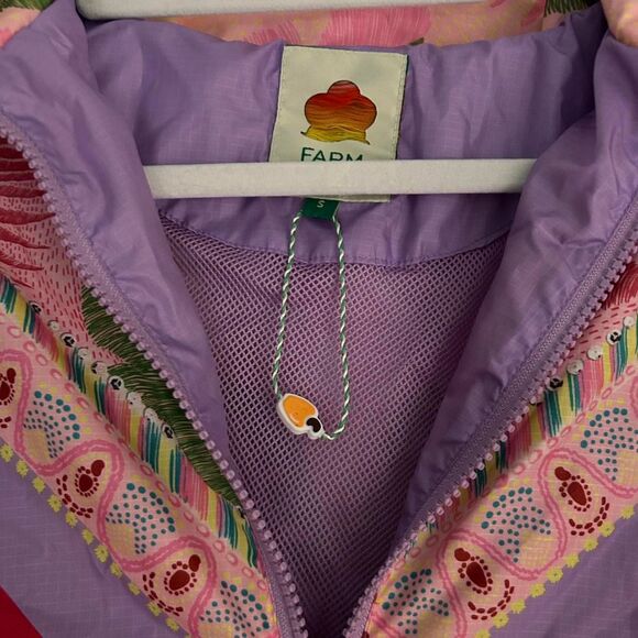 Farm Rio Mixed Scarves Windbreaker Jacket Multicolor Patchwork Maximalist SMALL - Picture 7 of 8